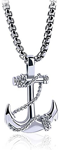 HCMA Acier inoxydable ancre de mer marin homme colliers pendentifs Punk Rock Hip Hop Unique pour homme mode bijoux cadeau