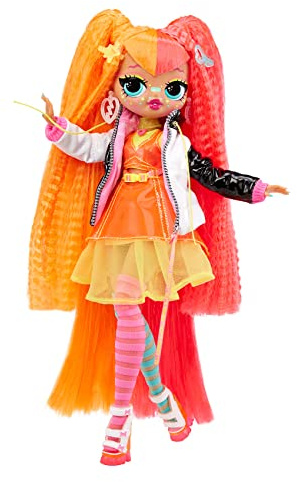 L.O.L. Surprise! OMG Fierce - NEONLICIOUS - 29 cm große Modepuppe mit 15 Überraschungen - Fashion Outfits, Accessoires & Puppenständer - Zum Sammeln - Für Kinder ab 3 Jahren