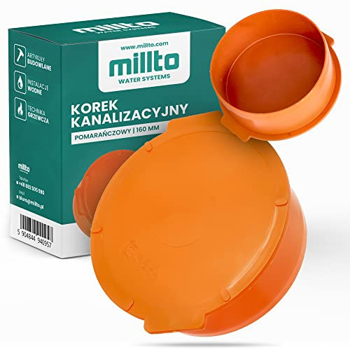 Millto™ Tappo terminale per tubo HT KG, Ø DN 160 mm, arancione | Cappuccio per scarico in plastica, tappo di scarico in plastica, raccordo in PVC PP, coperchio