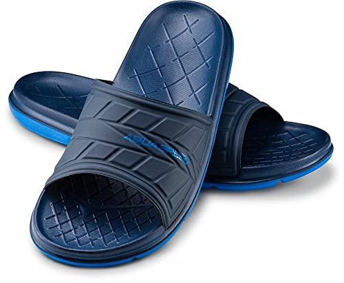 Aqua Speed Aspen Ciabatte da Bagno + Panno in Fibra | 42 | Uomo Taglia 41 | Pantofole Eleganti da Bagno Traspiranti e durevoli, Supporto ottimale Quando Si Cammina