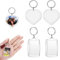 NATOSU Lot de 4 porte-clés en acrylique pour cadre photo, porte-clés en forme de cœur, cadeau pour homme, femme, anniversaire, anniversaire de mariage, transparent