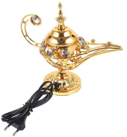 WOFASHPURET Elektrischer Weihrauchbrenner Weihrauchofen Steckbarer Räucherstäbchenhalter Retro-räuchergefäß Und Genies-lampen, Räuchergefäß Vintage Eid Mubarak Haushalt Antiquität Eisen