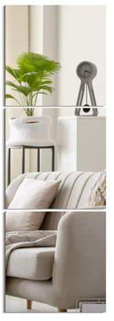 Warmiehomy 3 Pieces Self Adhesive Mirror Tiles 40x40cm Acrylic Stick on Removable Wall Mirror Stickers for Home Decoration