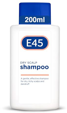 E45 Dry Scalp Shampoo 200 ml - Shampoo zur Linderung trockener Kopfhaut mit Pro Vitamin B5, um das Haar mit Feuchtigkeit zu versorgen – Anti-Schuppen-Shampoo sauberes und glänzendes Haar – parfümfrei