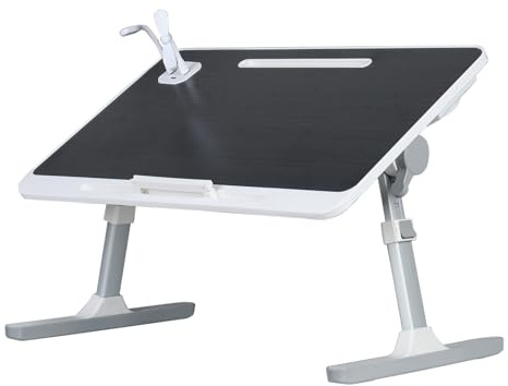 Sängbricka för laptop, höjdvinkel, justerbart laptop-sängstativ, laptop-sängbrickbord, bärbart stående bord med hopfällbara ben, vikbart laptop-surfplattebord för soffa, golv, svart