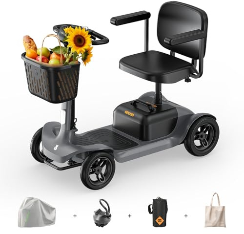 Paiseec S1 Mobility Scooter for Adults, Seniors - 25 Miles Range, 6 mph, Powered Mobility Scooter with Good Legroom, Large Wheels for Outdoor, Smart Safety Features, Headlight, Basket