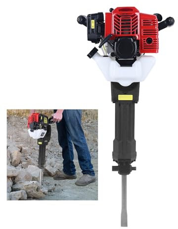 Begoniape Abbruchhammer Benzin Stemmhammer Meißelhammer mit 2-Takt Motor 52CC 55J Multifunktional Schlaghammer Handzugstarter Abrisshammer 1900W