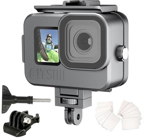 FitStill 80M/263FT Waterproof Aluminum Alloy Case for Go Pro Hero13 /Hero12 /Hero11 /Hero10 /Hero9 Black, for Go Pro Hero 13/12/11/10/9 Black Action Camera Accessories