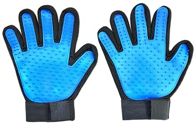 Auroni Lot de 2 gants de massage pour animaux de compagnie - Gants d'épilation efficaces - Gants de toilette pour chiens à poils longs et courts - Chiens, chats, chevaux - 2 pièces à droite
