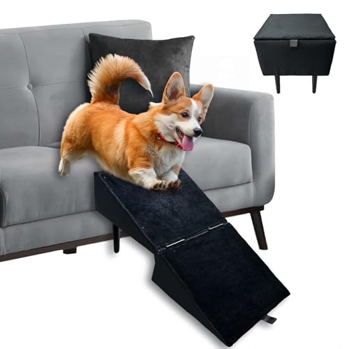Rampe pliable pour chien, pour canapé, escalier, petit chien, antidérapant, pour animaux de compagnie, marche pour animaux, repose-pieds portable, accessoire pour chats et chiots, gris foncé