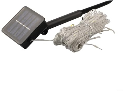 Lámpara de sombrilla de patio con 104 LED de energía solar para fiestas al aire libre, bodas y eventos en interiores (luz blanca)