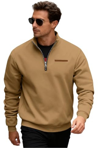 Genérico Sudaderas con Capucha, Oversize Golf Futbol Termicas Felpa Polar Buzos Baratas Fina Camisola Sudaderas Hombres Sin Capucha, Jersey con Cremallera Hombre, Chaqueta Chándal Hombre, XL