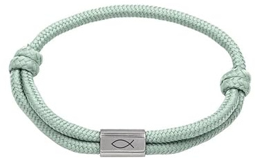 Armband Fisch: Segeltau-Armband mit Gravur als Geschenk oder Inspiration; hochwertig graviert mit ermutigendem Vers auf Hangtag; zu Konfirmation, Kommunion, Firmung oder Geburtstag geeigent