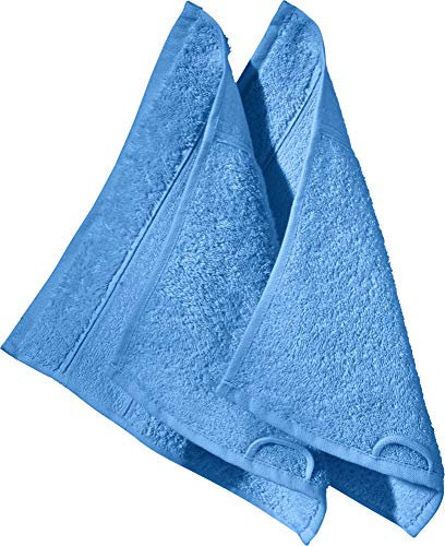 Erwin Müller Seiftuch Karlsruhe 2er- Pack 100% Baumwolle blau Größe 30x30 cm - extrem saugstark, leicht, flauschig weich, hautschmeichelnd (weitere Farben)