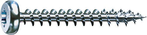 SPAX Universalschraube, 4,0 x 50 mm, 200 Stück, T-STAR plus, Halbrundkopf, Vollgewinde, 4CUT, WIROX A9J, 0201010400503