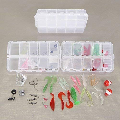 Angelbox Angelkoffer mit vielen Zubehör Angelhaken, Powerwirbel, Gummifische (Angel-box)