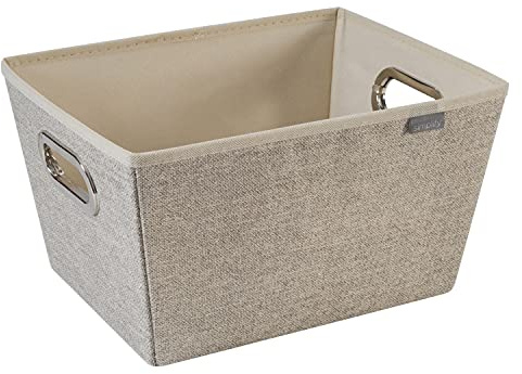 Simplify Medium Grommet Bin in Faux Jute, Heavy Duty Storage Basket for Décor, Nursery, Office