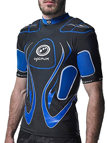 Optimum Inferno Rugby Shoulder Pads – Rugby Approved Protective Top for Adults & Kids, Lightweight EVA Padding, Unisex Fit, Breathable Lycra Construction - Small Boys (XXS)