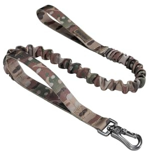 EXCELLENT ELITE SPANKER Laisse élastique Tactique pour Chien avec 2 poignées de contrôle rembourrées pour Petits et Moyens Chiens(MCP)