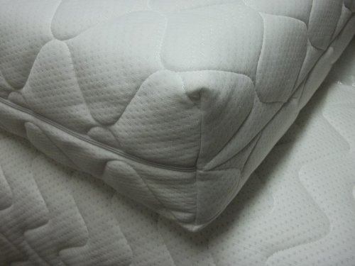 Matratzenbezug versteppt. Matratzenschoner mit Reißverschluss alle Größen 80 bis 200 cm. breit (weiß, 90 x 200 x 10 cm)