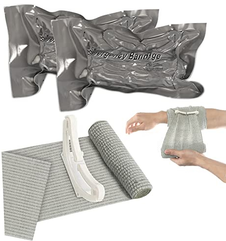 Israelskt bandage Turnéband Nödelastiska bandage 2 st 4 tum militärt bandage Turnéband Hemostatiskt bandage Första hjälpen sår för utomhussport camping vandring