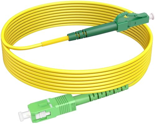RamboCables Câble fibre optique SC/APC vers LC/APC, OS2 monomode 9/125μm LSZH, FTTH fibre optique Jaune 2m