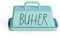 Sweejar Home Ceramic Butter Dish with Handle Lid, 18 cm Porcelain Large Butter Keeper with Cover, Perfect for East/West Butter (Turquoise)