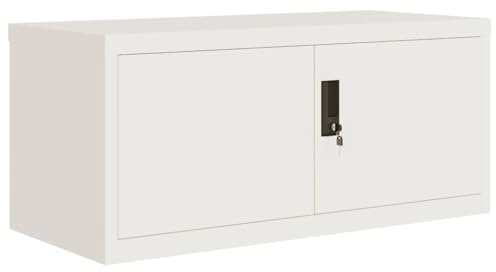 vidaXL Dokumentskåp vit 90x40x40 cm stål