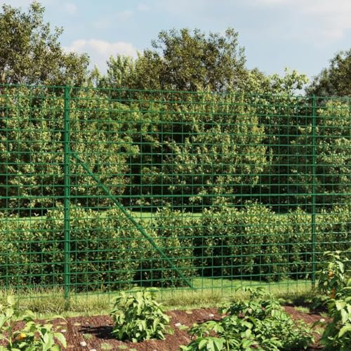 Homgoday Cerca de Alambre con Pinchos de Anclaje Verde 1,8x10 m, Valla de Malla, Tensión Cerca Alambrada, Malla Metálica para Plantas y Animales, múltiples usos Tipo 4