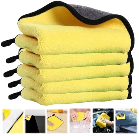 Confezione da 5 panni in microfibra per la pulizia di auto, cucina e finestre, per la pulizia di auto, cucina e finestre, 30 x 40 cm