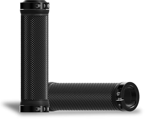 CyclingDeal Bike Handlebar Grips, Double Lock-on Bicycle Handle Bar, for BMX, Mountain, MTB, Beach Cruiser, Scooter, Folding Bike, Soft Non-Slip-Rubber Hand Grip Comfortable Ergonomic