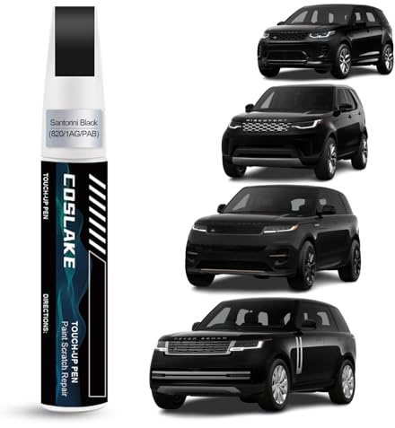 COSLAKE Car Touch Up Paint(Santorini Black(820/1AG/PAB)) for Landrover, Car Paint Scratch Repair Kit, Quick & Easy Solution to Repair, 2 in 1 Scratch Remover Pen with 2PCS Disposable Micro Applicators