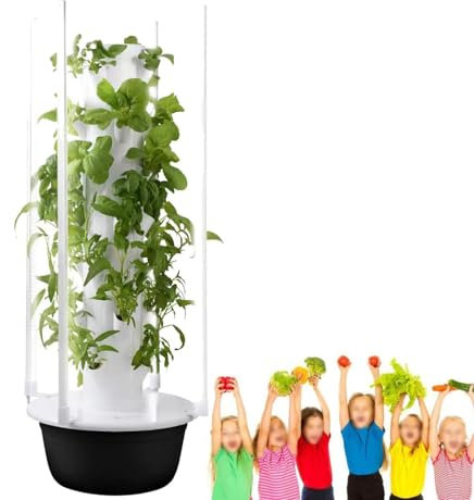 Hydroponics Growing Kit, 20/28/36 Pods Indoor Vertical Herb Garden Kit with LED Light Automatic Timer, Self-Watering Outdoor Vertical Garden Planter Tower for Home, Kitchen, Vegetables,7 Layers,Black