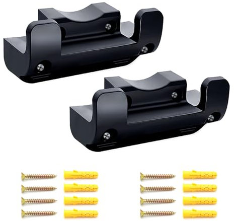 Rudiaoa Schlauchaufhänger, Gartenschlauch-Aufbewahrung, schwarz, Wasserschlauchhalter für den Außenbereich, Wandmontage, Gartenschlauchtrommel, Schläuchständer mit Schrauben