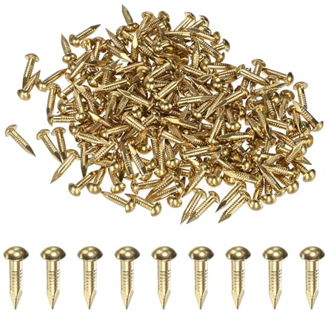 M METERXITY 200 Unidades De Clavos Pequeños De Latón, 2.8mm X 15mm Clavos Mini De Precisión Con Cabeza Redonda Para Madera/Manualidades/Decoración Del Hogar/Colgar Cuadros
