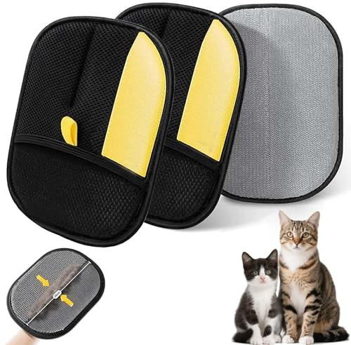 Quitapelos, Guante Removedor de Pelo para Mascotas, Doble Cara Electroestático, Elimina Pelo de Perro y Gato en Sofás, Ropa y Coche, Guante de Aseo Reutilizable y Lavable para Uso Diario
