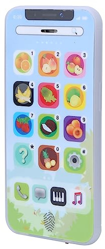 SIXRUN Baby-Spielzeugtelefon, Leichte Musik, Mobiltelefon, Simuliertes Handy-Spielzeug für Kleinkinder ab 18 Monaten, Pädagogische Lernmaschine mit 8 Modi, Farbenfrohes Interaktives Spielen (Blue)