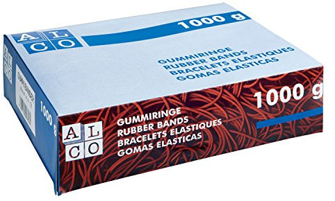 ALCO-Albert 759 Gummibänder, 100 x 5 mm, 1 kg, rot