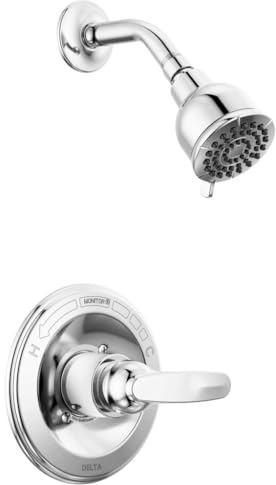 Delta Faucet Foundations 13 Series Single-Function Shower Trim Kit with Single-Spray Shower Head, Chrome BT1321 (Valve Not Included