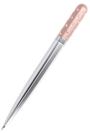 𝗢𝗡𝗟𝗜𝗡𝗘 Crystal Pen Kugelschreiber mit funkelnden Strass-Steinen in Rosé, eleganter Stift in Geschenkbox, mit internationale Großraummine, schwarzschreibend, Geschenkidee