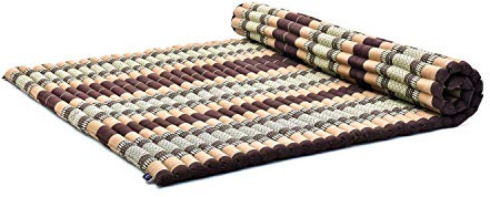 Leewadee Extra Wide Rollable Thai Mat 190 x 145 cm - Kapok Floor Mat for 2 People & Thai Massage Futon Alternative