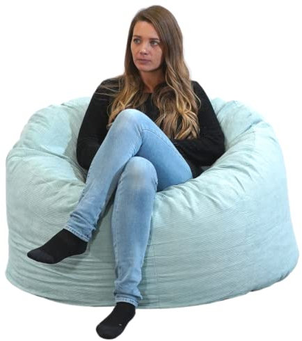 bananair - Sitzsack Cord XXL für Erwachsene und Kinder - Weich und Bequem - Optimale Unterstützung für den Rücken - Sitzsack Sessel mit Füllung, Gaming Bean Bag Chair (100 cm, Grün)