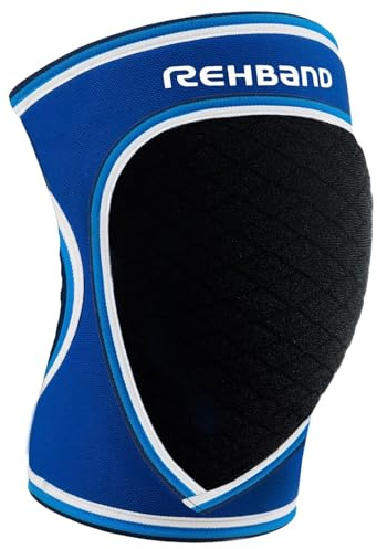 Rehband Knee Pads for Dodgeball, Handball & Indoor Sports, Neoprene Knee Sleeve Protector, Comfortable & Snug Fit, Shock-absorbing Sports Knee Pads Unisex, Colour:Blue, Size:X-Large
