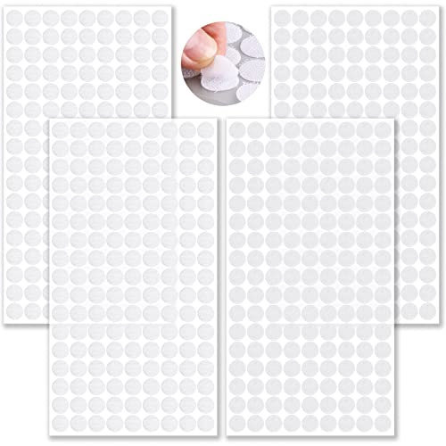 600 Pezzi 300 Pair Tondini Adesivi Tondo,Tondini Adesivi in,Punti Autoadesivi Con,Forti e robusti,Monete Appiccicoso da 10 mm(Bianco)