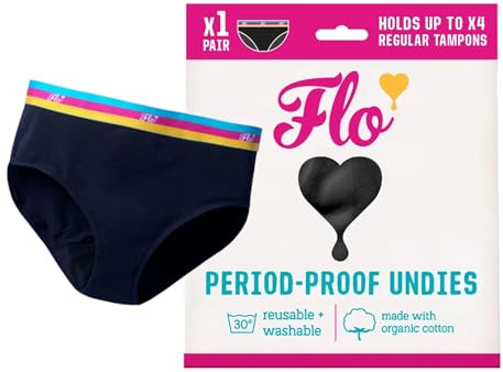 FLO Period Pants – Leakproof & Machine Washable Period Pants for Women & Teens – Ideal for Postpartum, Incontinence & Heavy Flow Menstrual Cycles