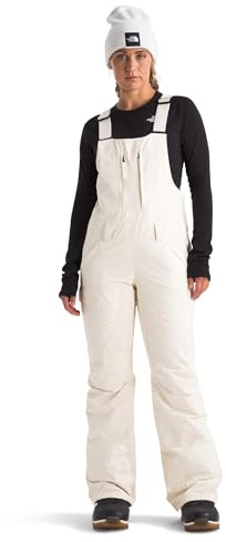 The North Face Women's Freedom Insulated Bib (Standard & Plus Size) - Waterproof Ski & Snowboard Overalls, Mesh Venting, White Dune, X-Large Long