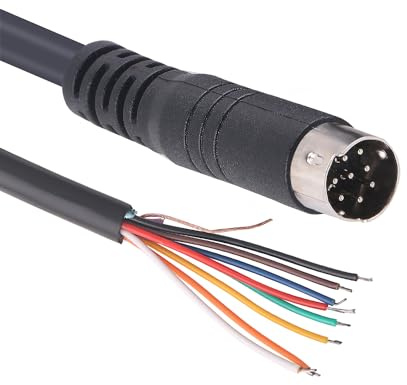Mendouconert Mini DIN 8 Pin Male to Bare Wire End Adapter Cable, MD8 Connector Pigtail for DIY and Repair(10mtr)