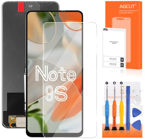 AGCUT Pantalla LCD para Xiaomi Redmi Note 9S de repuesto para Redmi Note 9S M2003J6A1G de 6,67 pulgadas, pantalla táctil, digitalizador, panel de cristal, juego completo con pieza de reparación, color