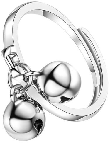 WATIIFUFU Anello Aperto Regolabile Donna con Campanella Palla Dondolante Design Creativo e Decorativo Accessorio Elegante per Tutte le Dita Idea Regalo Fashion per Feste e Uso Quotidiano