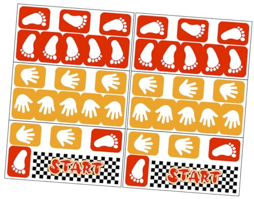 HOOTNEE Autocollants Muraux Sol pour Garçon et Filles 6 Feuilles Colorées Empreintes de Mains et Pieds en PVC Auto-Adhésifs pour Décoration Chambre Maternelle et Salle de Jeux – Lot 2